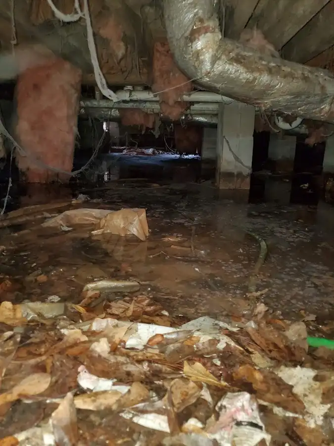 Crawl space flood assessment for Commercial Water Damage Restoration in Whiteland