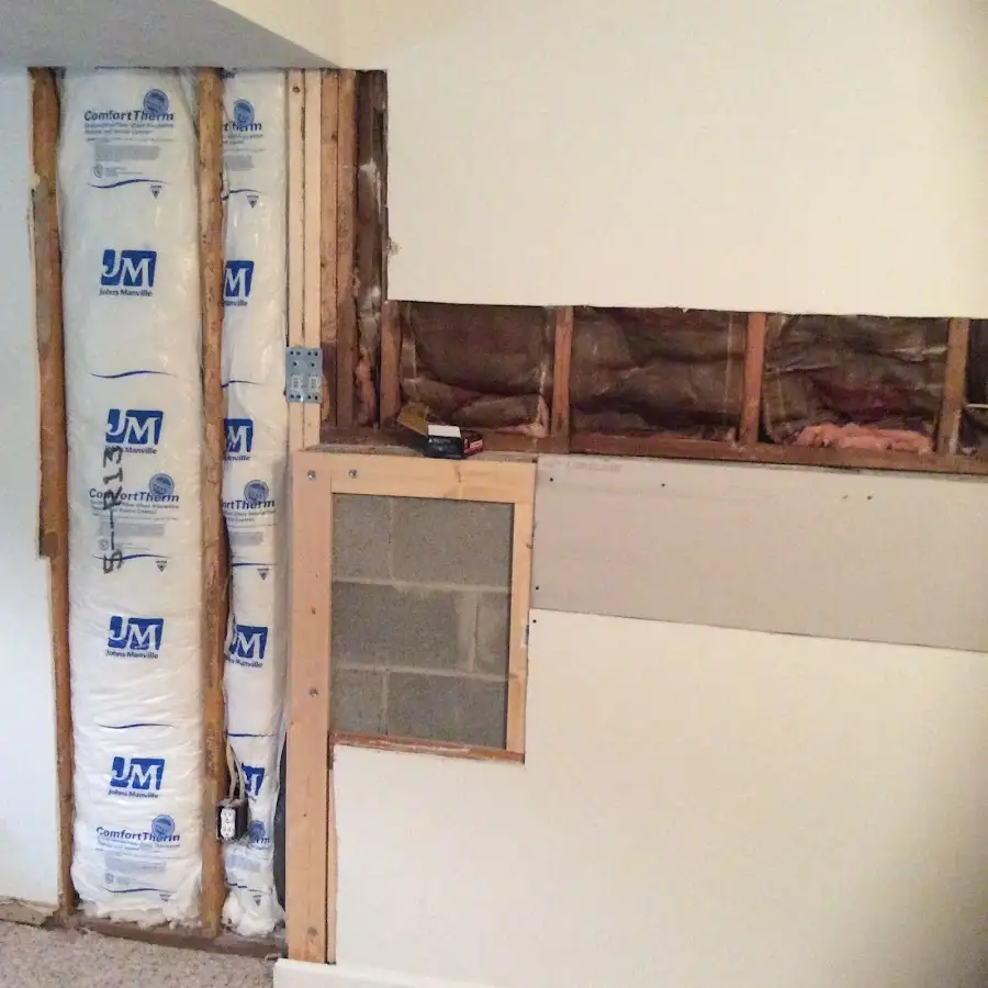Wall insulation replacement during Basement Flood Cleanup in Whiteland